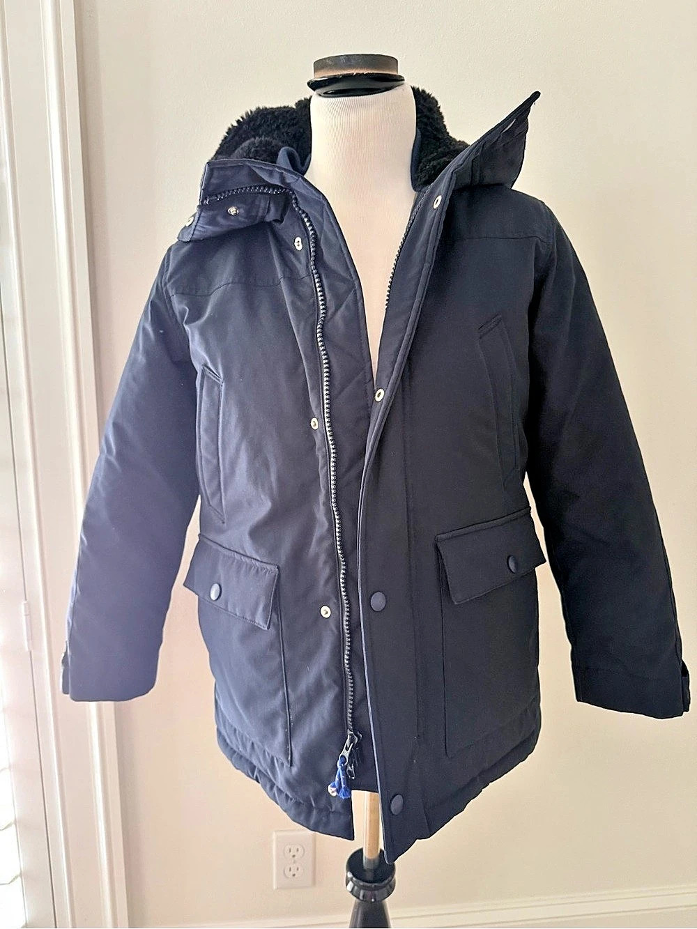 crewcuts by J.Crew Boys Parka Jacket Boys Size 12 Blue & Brown